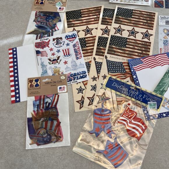 LOT PATRIOTIC 4TH OF JULY USA Veterans Patriotic Stickers And Mixed Scrapbooking - Picture 2 of 10